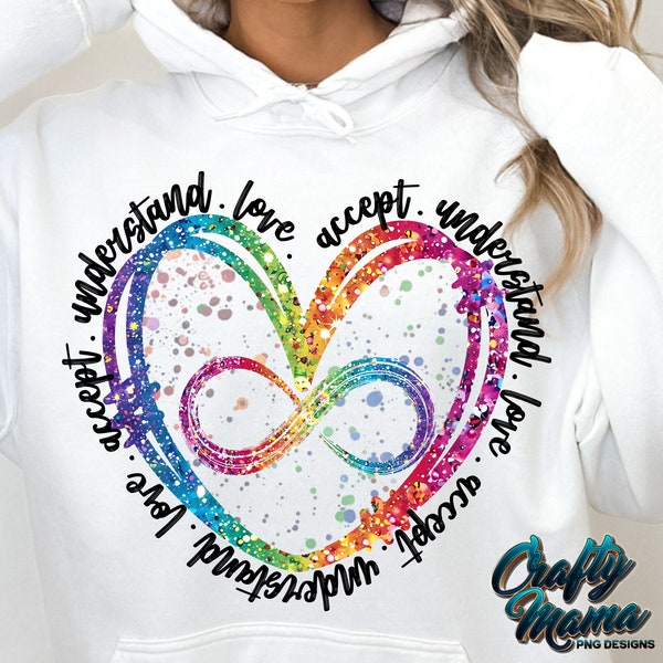 Autism Heart Png, Autism Sublimation Design, Autism Advocate PNG, Faux Glitter Autism Mom Png, Special Education Png, Autism Infinity Symbol