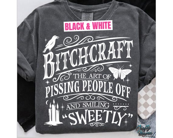 Bitchcraft PNG, Funny Halloween Png, Vintage Witch Png, Funny Png, Funny Halloween Shirt Png, Sublimation Designs, Witchcraft Png, Sarcastic