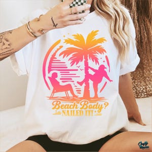 Grappig strand png, strandlichaam genageld, grappig strandshirt heren png, papa bod png, zomer png sublimatie ontwerpen, digitale downloads afbeelding 4