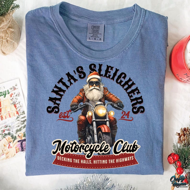 Papá Noel en moto PNG, Navidad divertida PNG, Club de motociclistas de Santa Claus, Club de motociclistas navideño PNG, Papá Noel motero malvado PNG, Papá Noel genial imagen 1