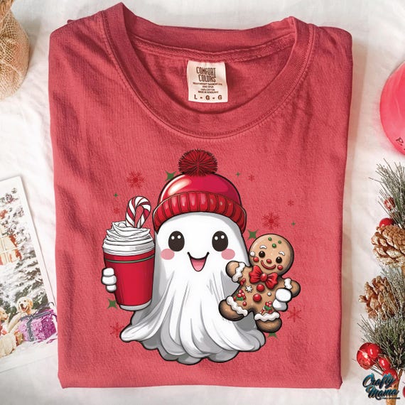 Cute Ghost Christmas PNG File, Cute Christmas Ghost Png, Kids Christmas Png For Shirt, Kids Christmas Shirt Png, Cute Christmas Png Design