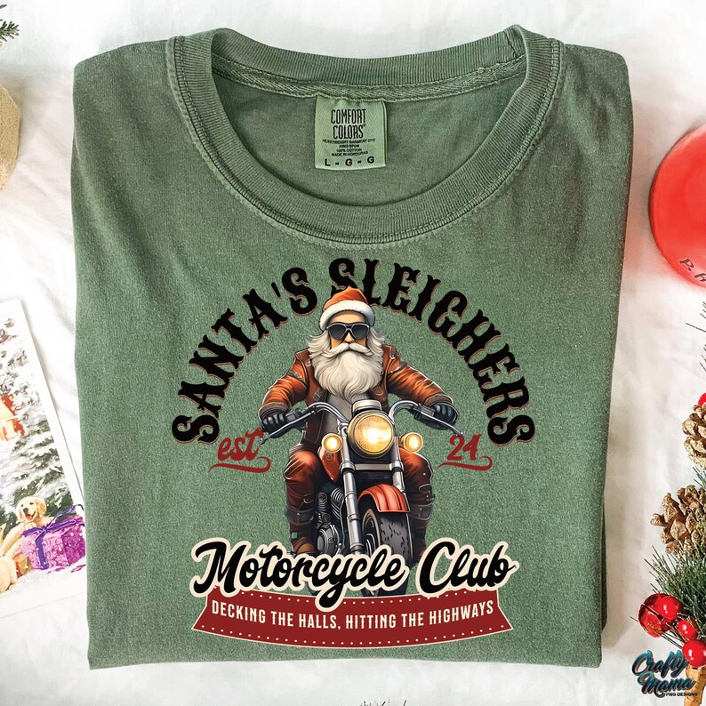 Papá Noel en moto PNG, Navidad divertida PNG, Club de motociclistas de Santa Claus, Club de motociclistas navideño PNG, Papá Noel motero malvado PNG, Papá Noel genial imagen 7