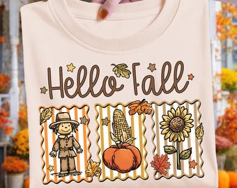 Hola Otoño PNG, Coqueta Otoño PNG, Otoño Moderno PNG, Diseños de Sublimación de Otoño, Linda Camiseta de Otoño PNG, Calabaza PNG, Linda Camiseta de Niña de Otoño PNG
