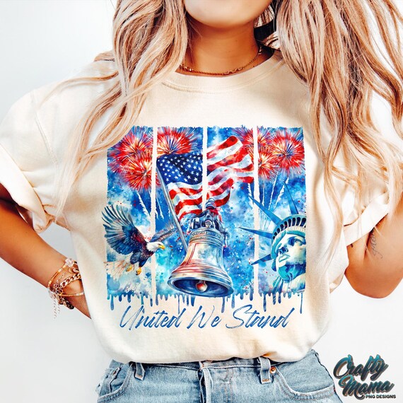 United We Stand Png, Happy 4th of July Png, Brush Stroke Fourth of July Png, 4th of July Shirt Png, Patriotic Png, USA Png, America Png