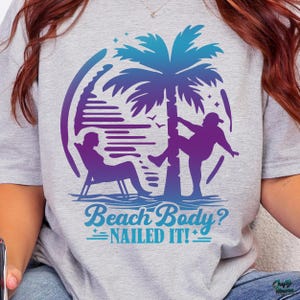 Grappig strand png, strandlichaam genageld, grappig strandshirt heren png, papa bod png, zomer png sublimatie ontwerpen, digitale downloads afbeelding 6