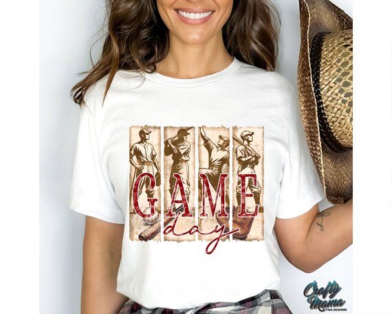 Distressed Vintage Game Day Png, VIntage Baseball Png, Brush Stroke Baseball Shirt Png, Sublimation Png, Baseball Mama, Vintage Sports Png