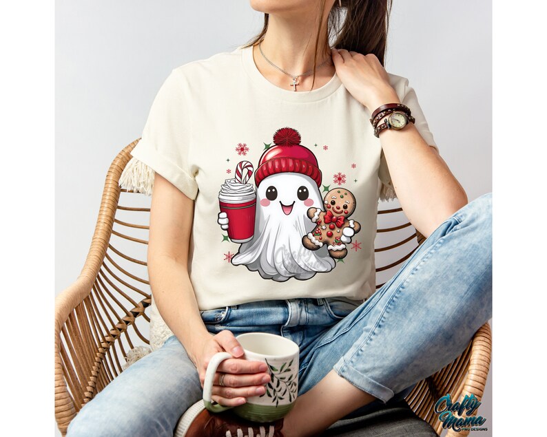 Cute Ghost Christmas PNG File, Cute Christmas Ghost Png, Kids Christmas