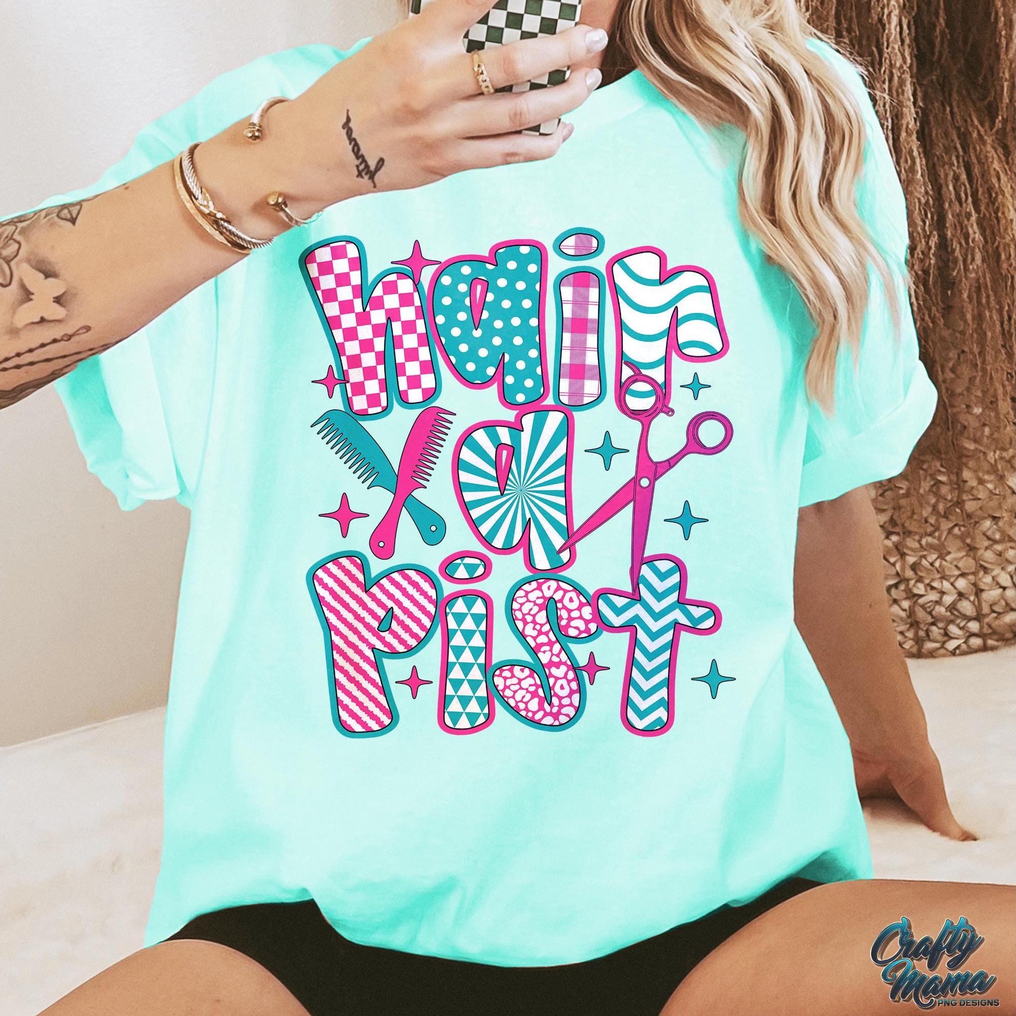 Cute Hairapist Png, Preppy Hair Stylist PNG, Trendy Hair Stylist Shirt Png, Sublimation Designs, Retro Hair Dresser, Coquette Bow Png