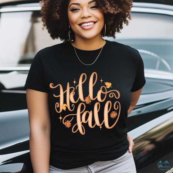 Hello Fall PNG, Coquette Fall Shirt Png, Trendy Fall Sublimation Designs, Preppy Autumn Png, Girly Fall Png for Shirt, Fall Shirt Png