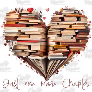 Reading Png, Just One More Chapter Png, Book Lover Png, Inspirational Png, Motivational Png, Librarian Printable Sublimation Png, Bookish image 2
