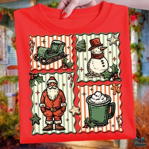 Coquette Christmas PNG, Cute Snowman Png, Retro Santa Png, Sublimation Designs, Santa Sleigh, Trendy Christmas Cookies Png, Hot Cocoa Png