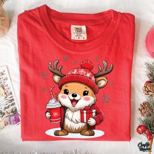 Cute Reindeer PNG File, Cute Christmas Png, Coffee Png, Christmas Shirt Png Design, Digital Downloads, Sublimation Png, Sublimation Designs image 4