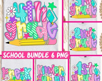 School PNG Bundle, Preppy Teacher Png, Cute Floral School Shirt Png, Trendy Teacher Shirt Png, Retro Checkered School Sublimation Designs
