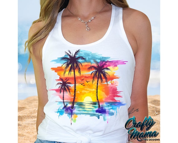 Beach Sunset PNG, Summer Palm Png, Sunset Background Png, Summer Background Png, Summer Png Sublimation Design Digital Downloads