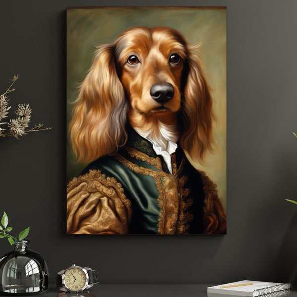 Vintage Print Wall Art - Home and Wall Decor -Vintage Classical painting - Dachshund - Teckel - Wiener Dog - Dog wall art - Animal - Dog