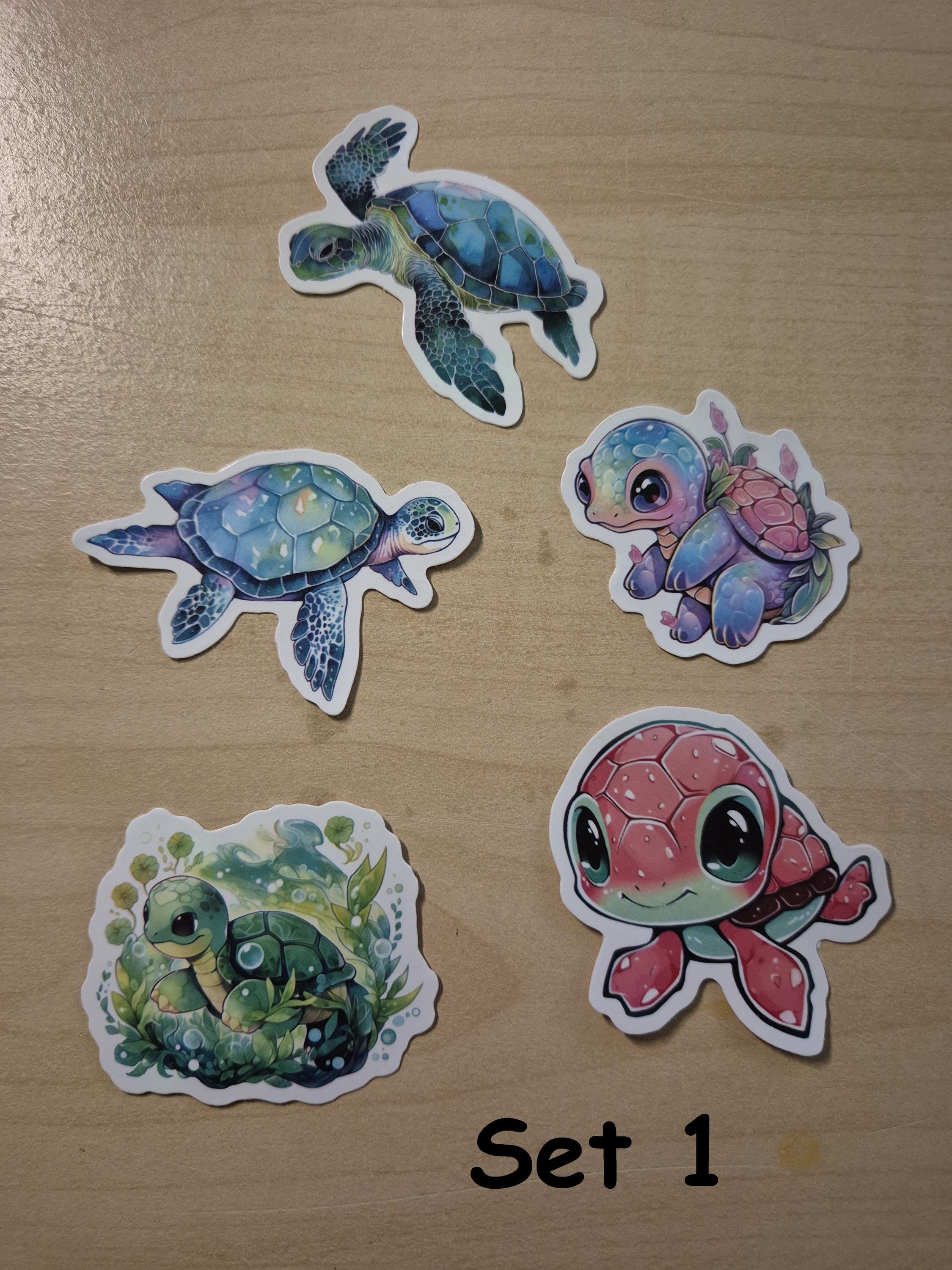 Cute Turtle Stickers, Set of 5 - Etsy