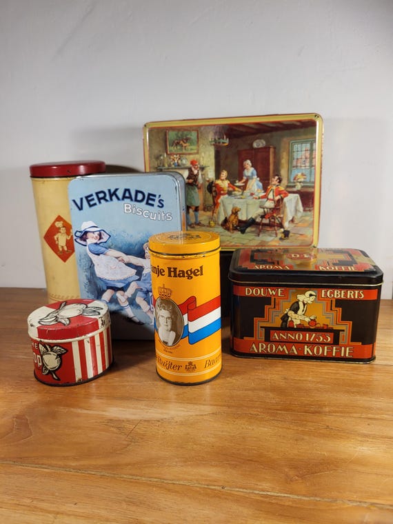 Vintage Tins, Various Brands, 60s/70s Storage Tin, Cookie Jar
