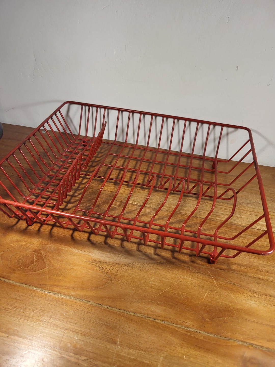 Vintage Dish Draining Rack. Red Metal Dish Rack. 1960s and 70s. - Etsy