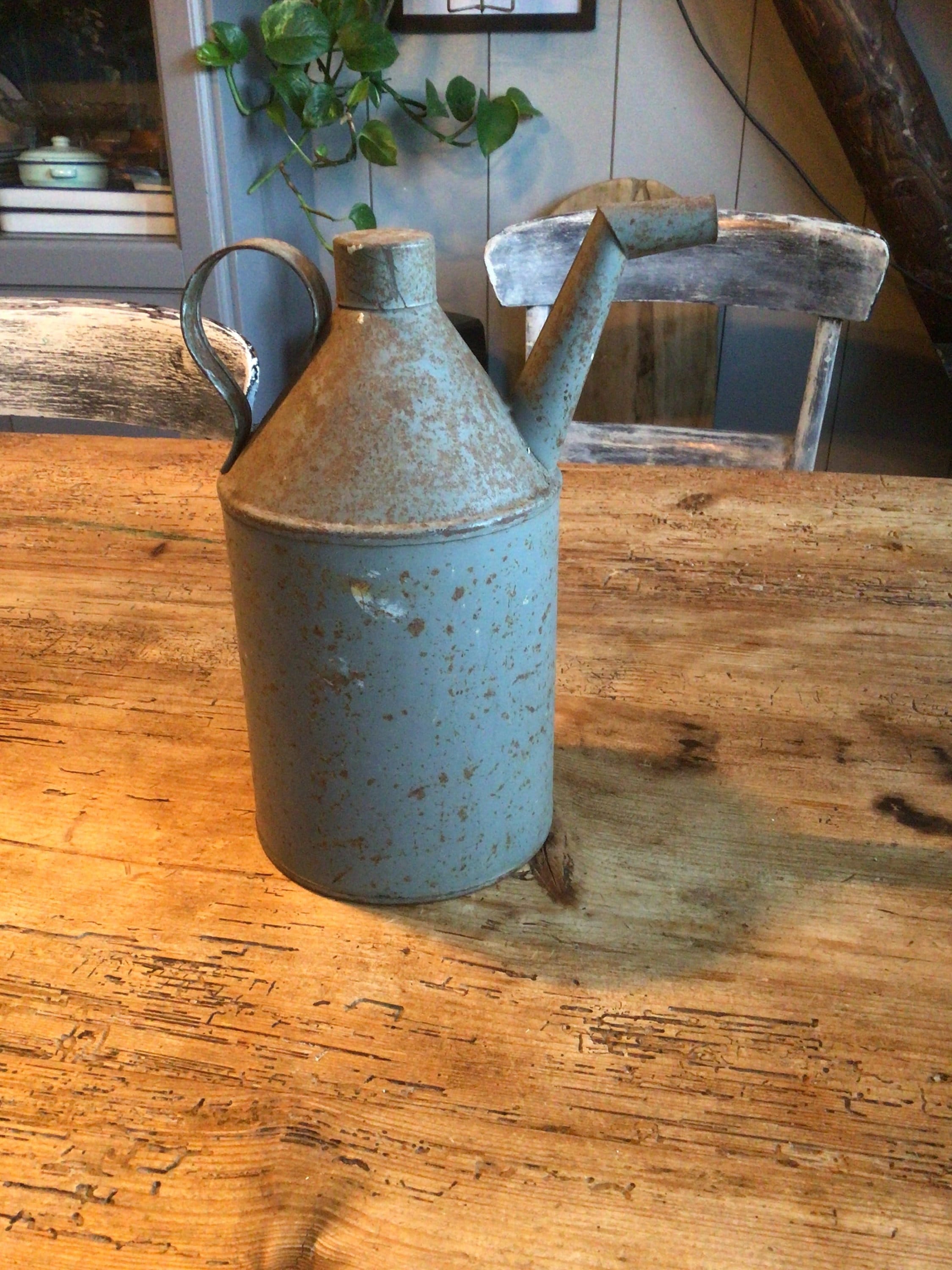 Vintage Tin Oil or Kerosene Can. Gray and Green, Height 23 Cm. - Etsy