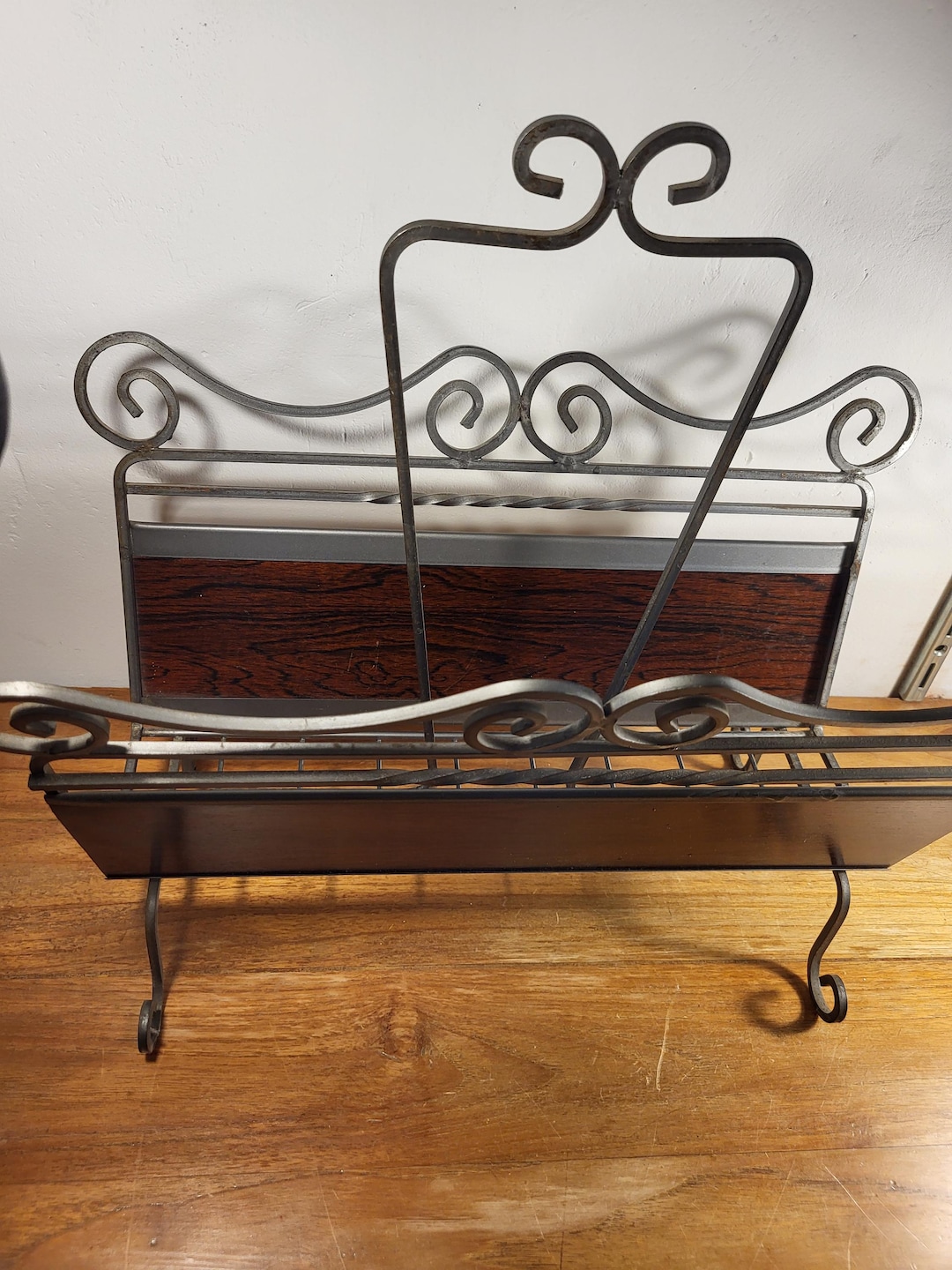 Vintage Magazine Rack. 1950s. Rosewood With Wrought Iron. - Etsy