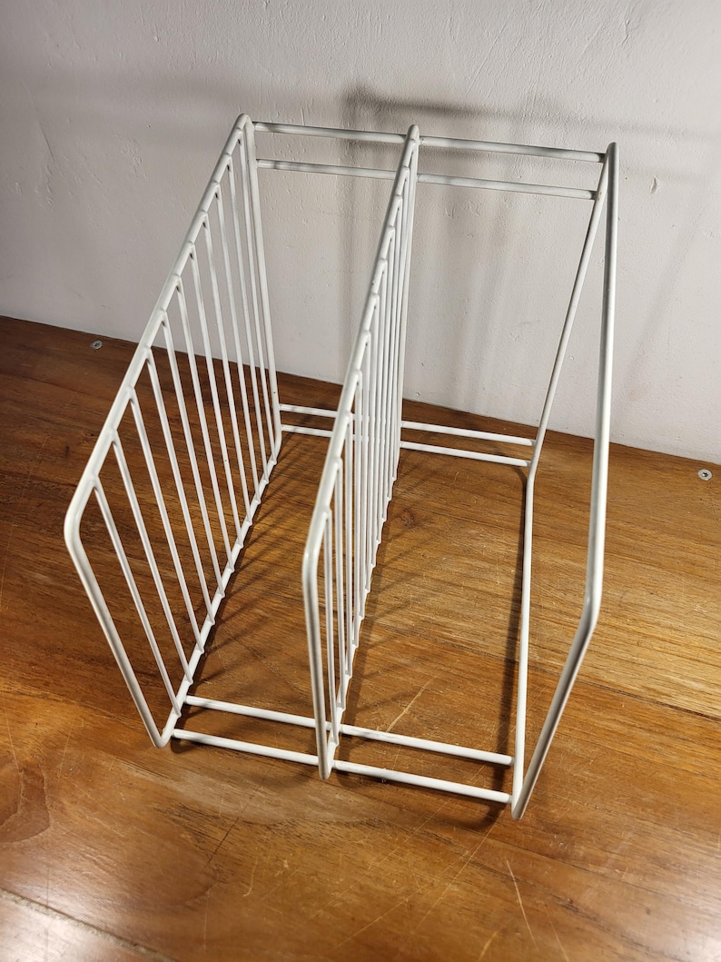 Vintage Plate Rack. Cabinet Organizer. White Metal. 1960s and 70s ...