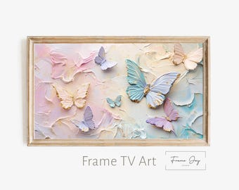 Pastel Butterfly Art for Samsung Frame TV – Modern Spring Decor (4K Digital Download)