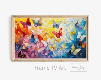 Impasto Butterfly TV Art – Vibrant Samsung Frame Digital Download (4K)