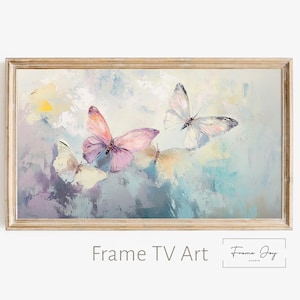 Pastel Butterfly Oil Painting: Samsung Frame TV Art (Digital Download)