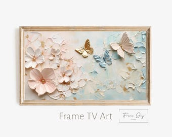 Pastel Butterfly TV Art – 3D Textured Spring Decor (Digital Download)