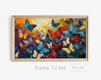 Butterfly Impasto Art – Colorful Abstract Frame TV Digital Download