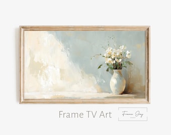 Blue Vase Still Life Art for Samsung Frame TV | Minimalist Digital Download