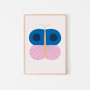 Stampa artistica a farfalla, stampa colorata, stampa minimalista, poster per arredamento camera da letto