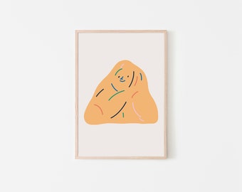 Illustration of small rock, poster, art print