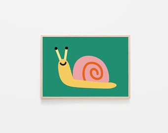Illustration of a snail, poster, art print