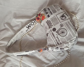 Handmade digital newspaper printed baguette bag