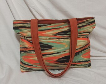 Handmade multicolored patterned fabric bag