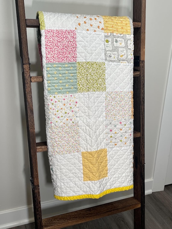 Handmade Delightful Patchwork Baby Quilt – Modern Farmhouse Style