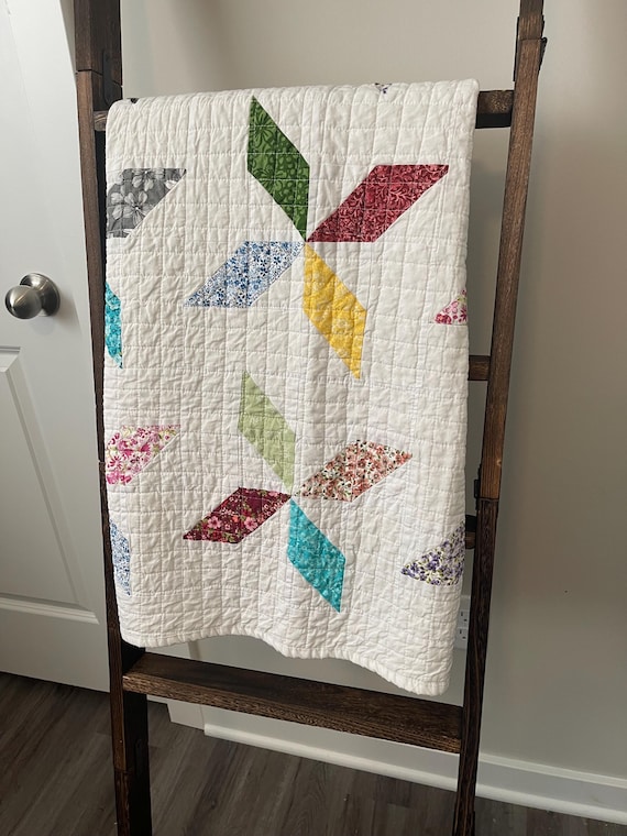 Handmade Vintage Inspired Patchwork Baby Quilt – Modern Farmhouse Style