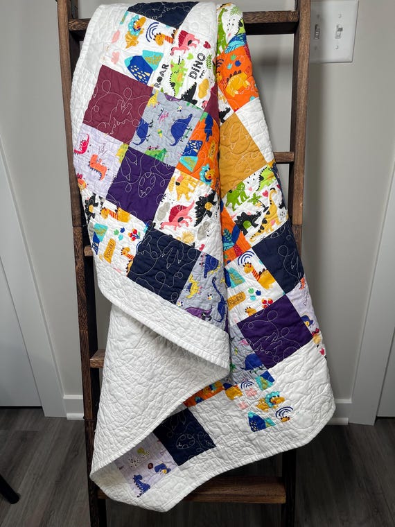 Dinosaur Patchwork Crib Quilt