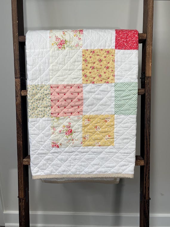 Handmade Cottagecore Floral Baby Patchwork Quilt