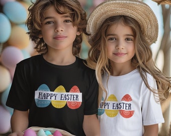 Happy Easter Bunny Shirt for Kids - Cute Easter Egg Shirt for a Hoppy Holiday Kids Heavy Cotton™ Tee