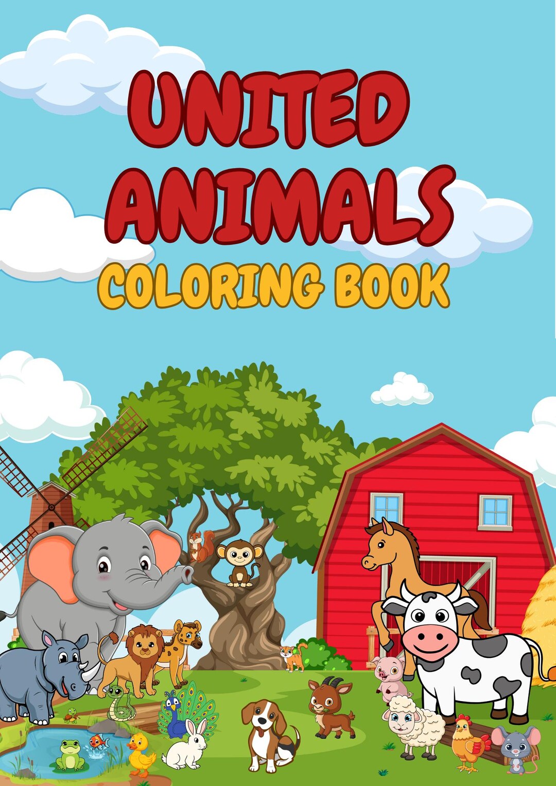 Animal Coloring Book: 20 Fun Printable Pages for Kids & Adults (PDF ...