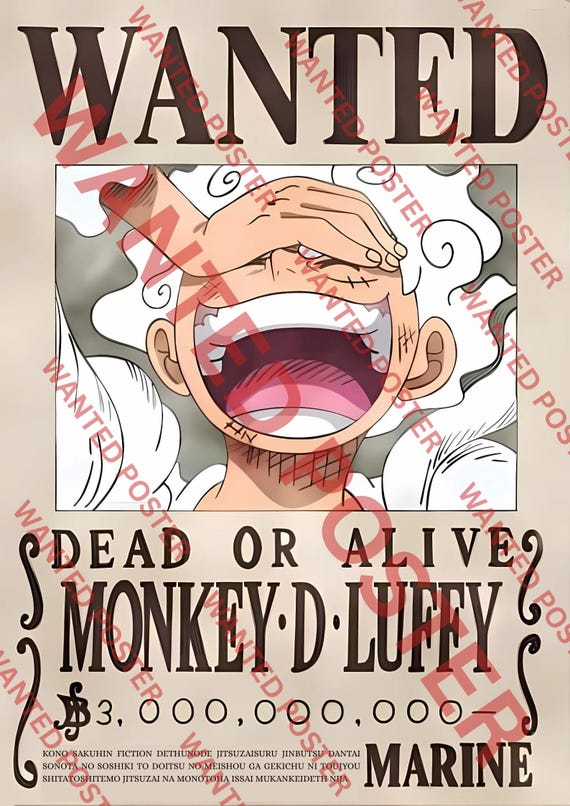 One Piece Wanted Poster | Custom Anime Wall Art (digital Download