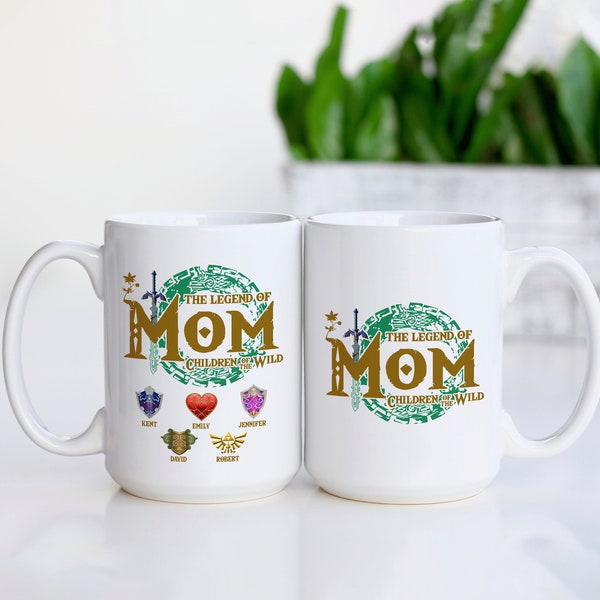 Personalized The Legend Of Mom Mug, Zelda Mom Mug, Custom Zelda Mug, Breath Of The Wild, Tears Of The Kingdom, Gamer Mug, Mothers Day Gift