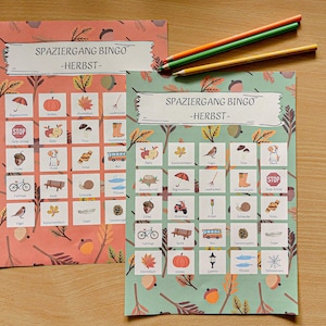 Autumn Walk Bingo Game for Kids to Print