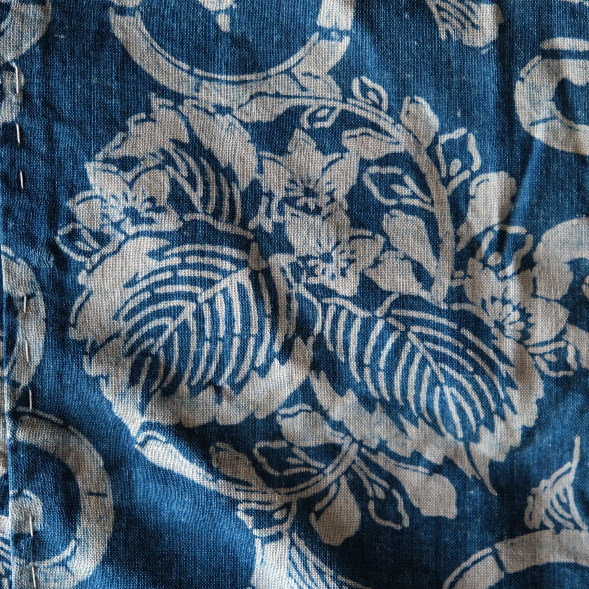 ヴィンテージ型染ラグ 刺し子藍染リバーシブルストライプ(b-49) - Etsy