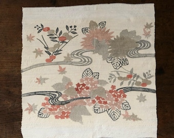 Vintage Japanese kimono silk textile Ryukyu Bingata Okinawa hydrangea (b-35)