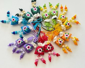 Korean Norigae Flower Knot Pouch, Hanbok Bag Charm