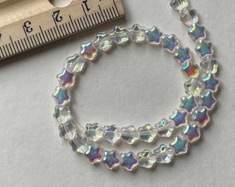6mm star beads czech glass - 50 pc