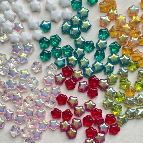 6mm star beads czech glass - 50 pc